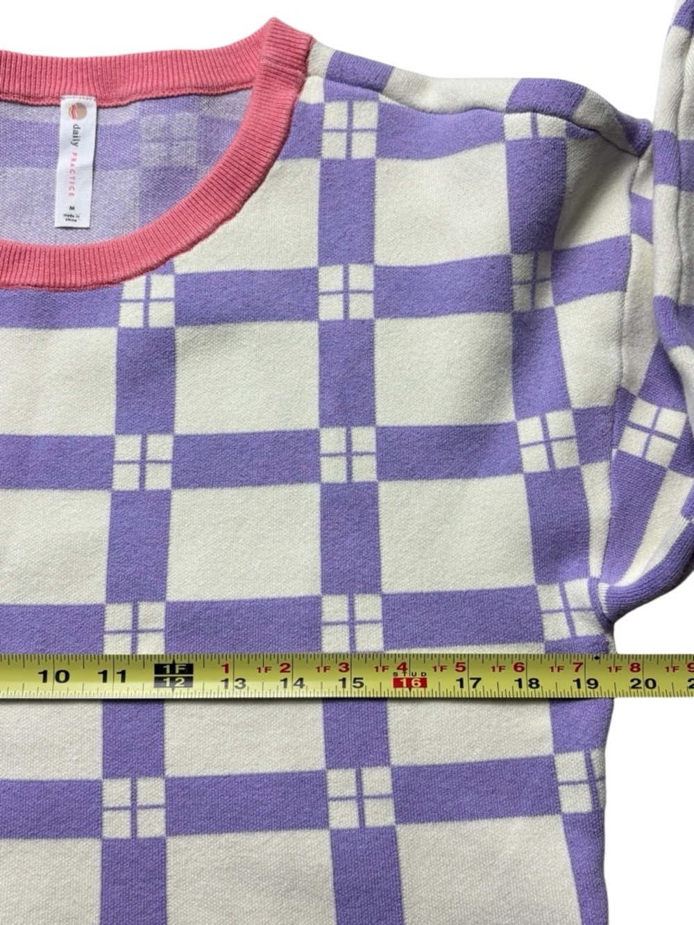 Daily Practice by Anthropologie Pam Plaid Checkered Cropped Sweater • Medium - Picture 7 of 9